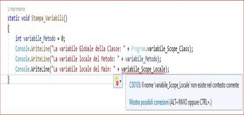 Scope Variabile C#