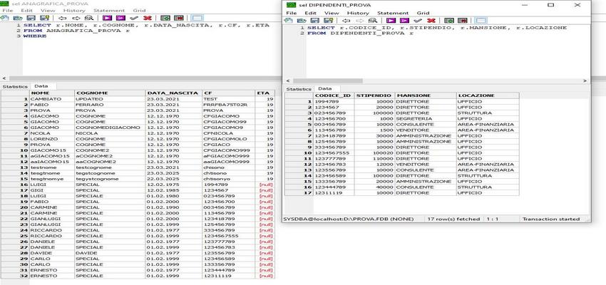 Popolare le tabelle in SQL e interrogarle